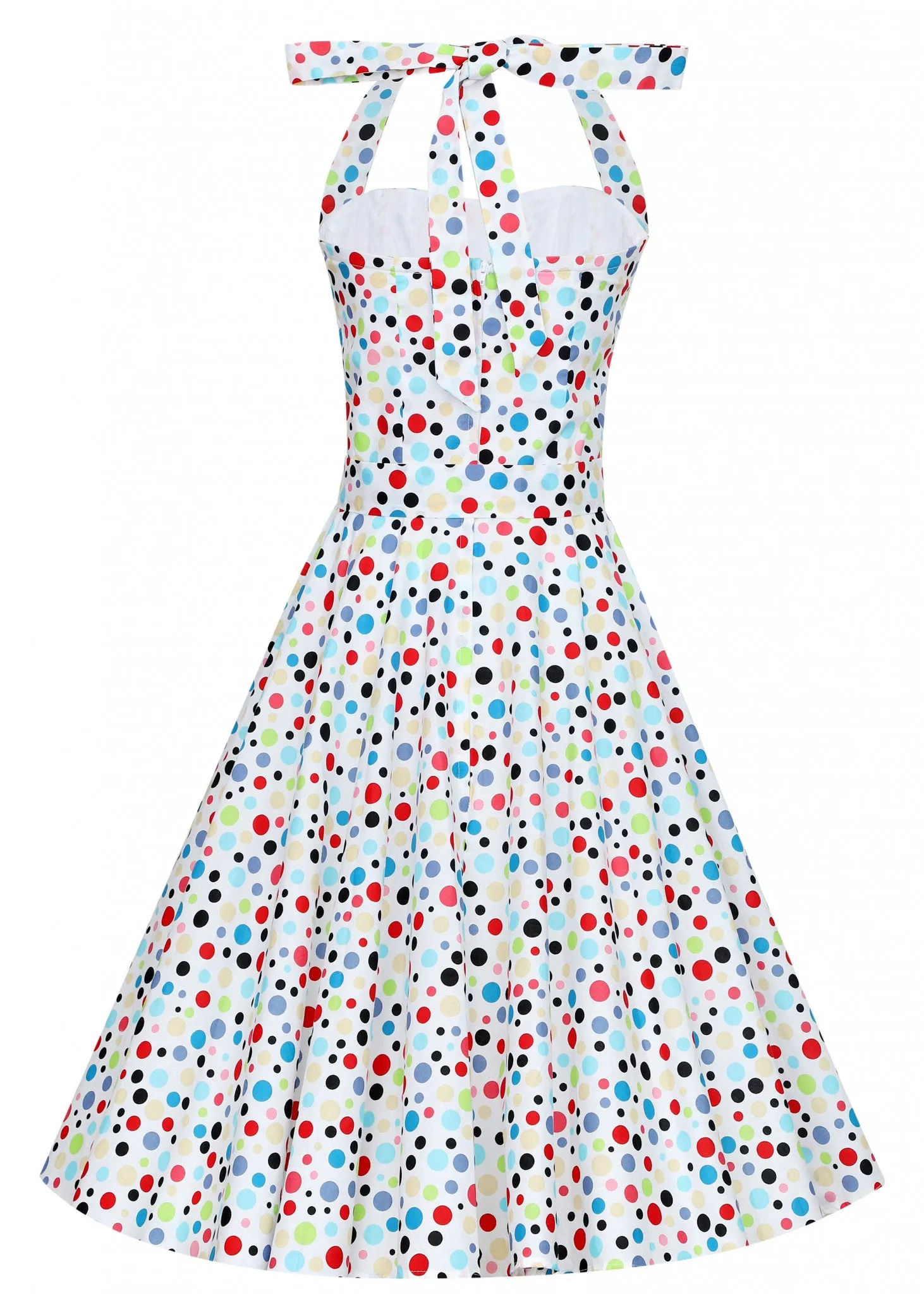 Dolly And Dotty 1950's Rockabilly White Halter Neck Dress