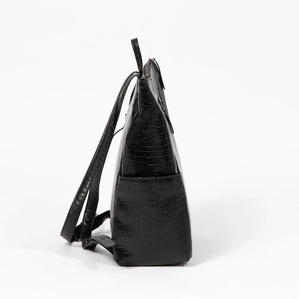 Ebony Croc Minimal Backpack