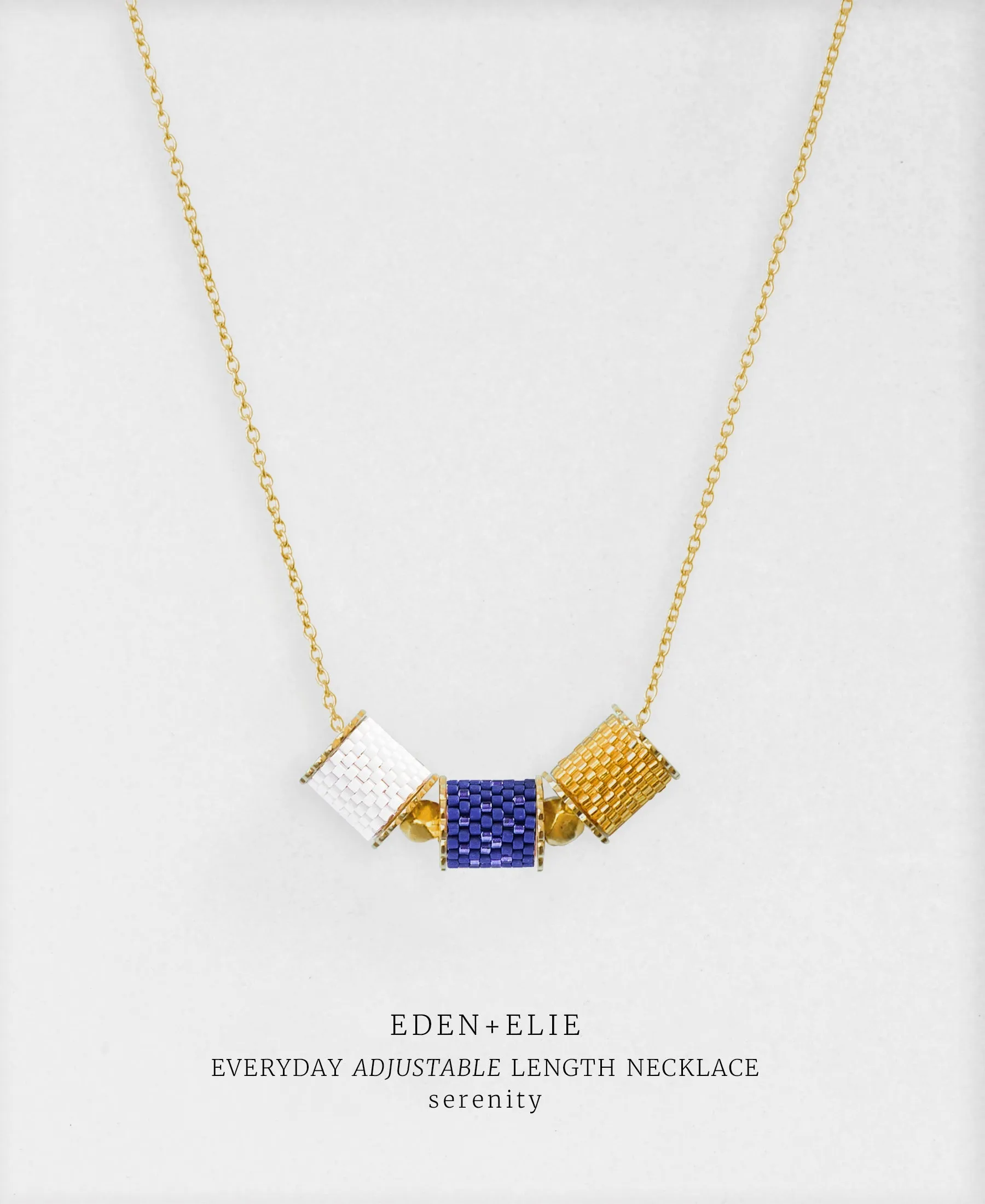 EDEN   ELIE Everyday adjustable length necklace - serenity blue