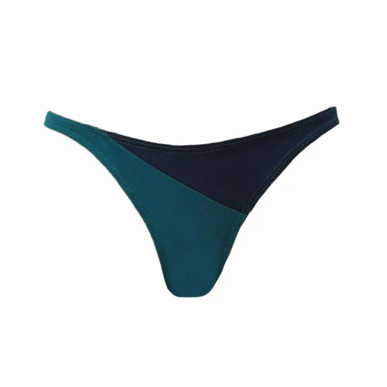 {Emerald and Navy} Organic Half and Half Thong