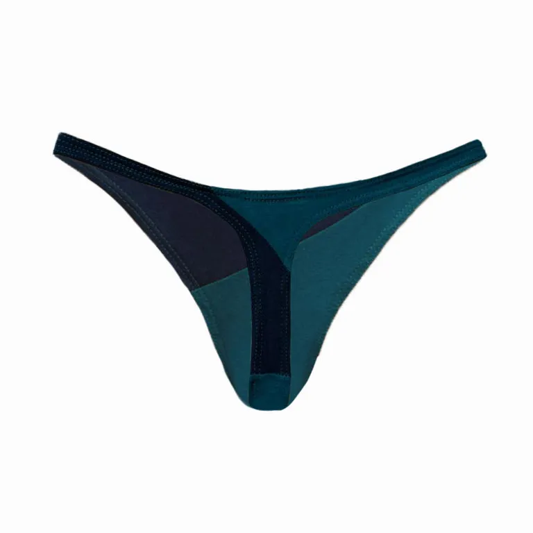 {Emerald and Navy} Organic Half and Half Thong