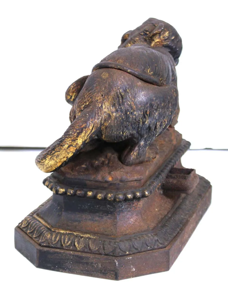 English Regency Cast Iron Gilt Fireplace Monkey Andirons