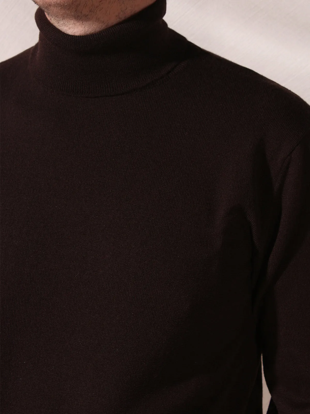 Extrafine Merino Rollneck Brown