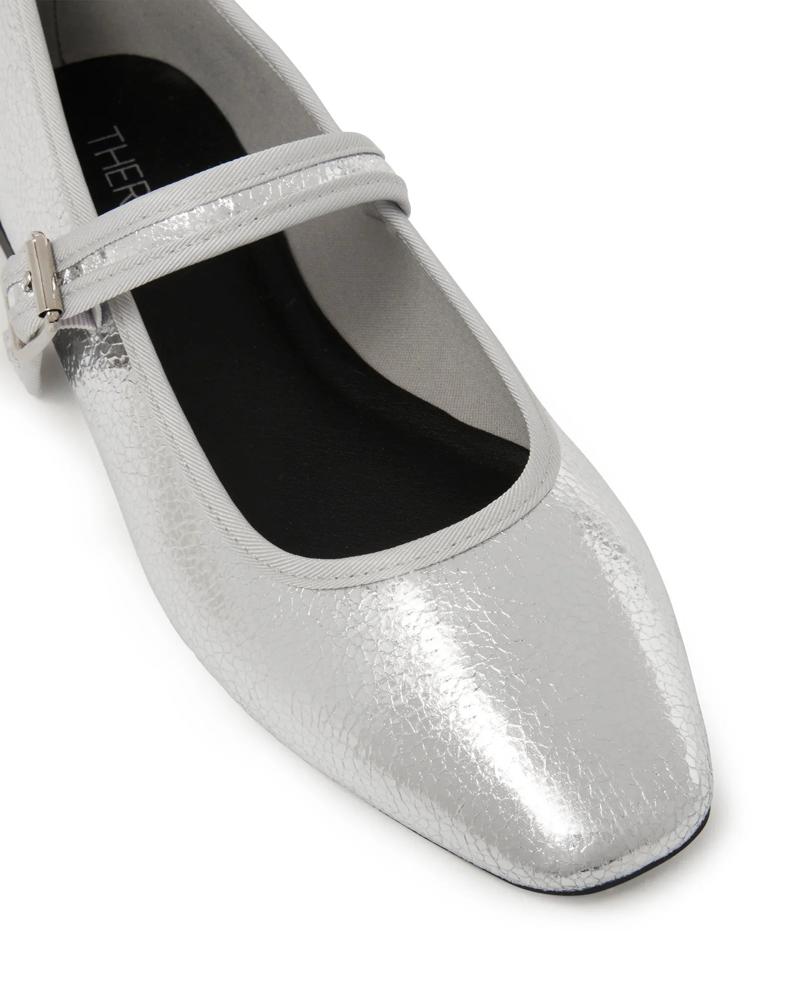 Faze Ballet Flat Silver Metallic