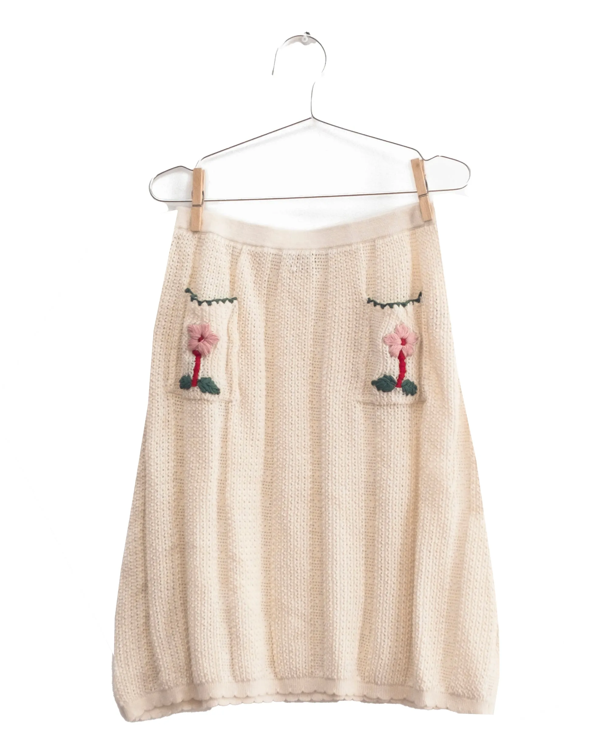 FISH & KIDS SS24 Knit Embroidered Midi Skirt