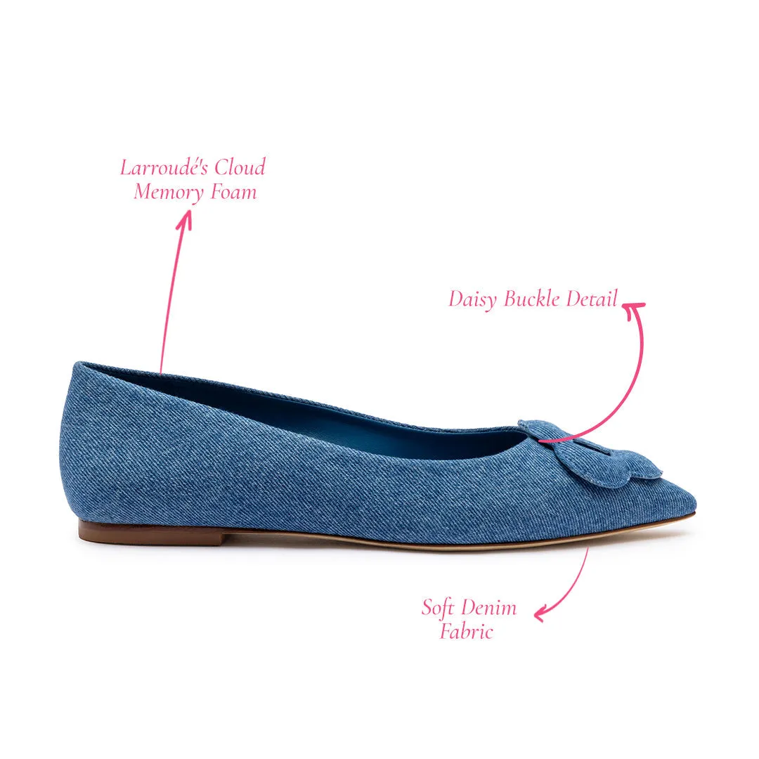 Flora Ballet Flat In Blue Denim