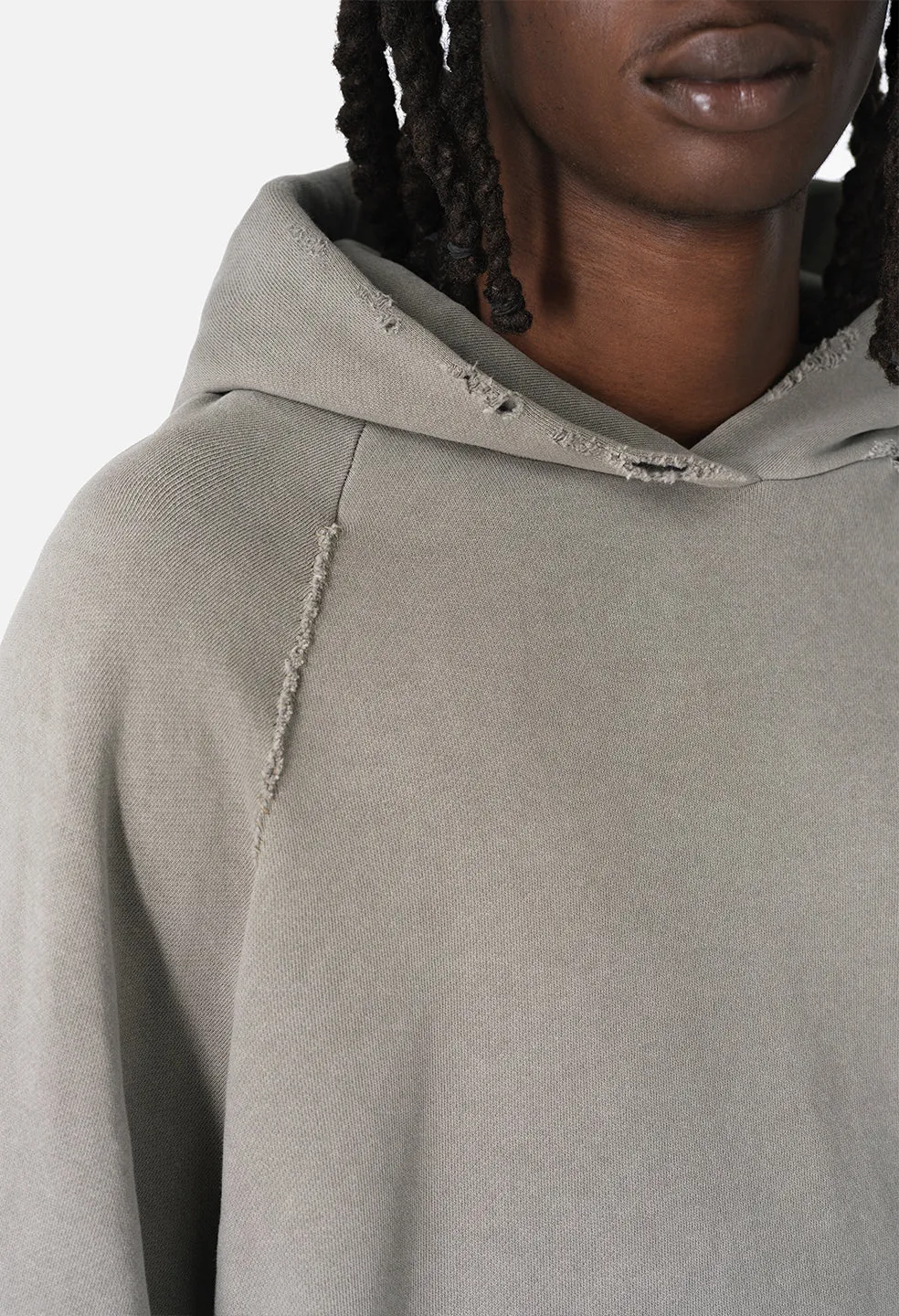 Folsom Cropped Raglan Hoodie / Mist