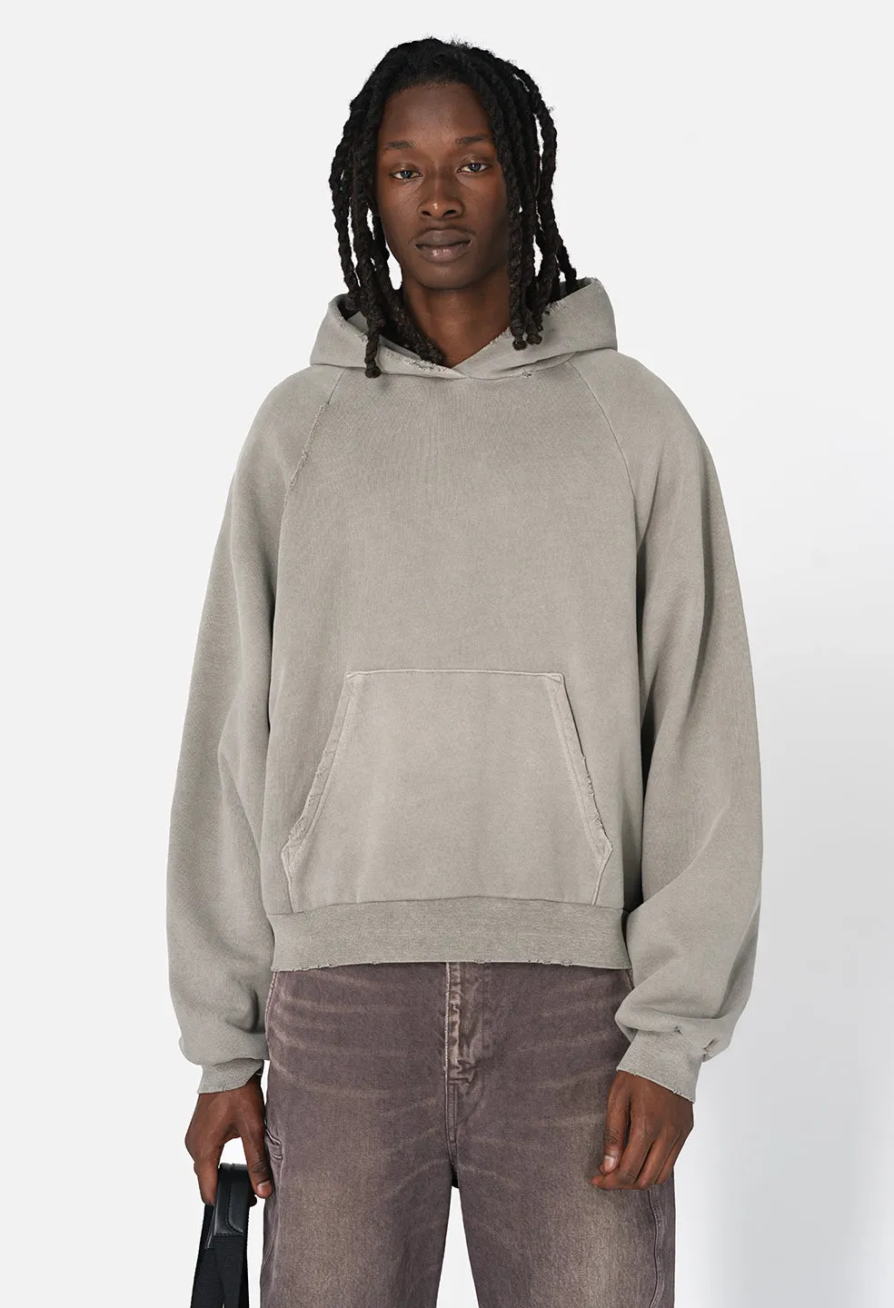 Folsom Cropped Raglan Hoodie / Mist