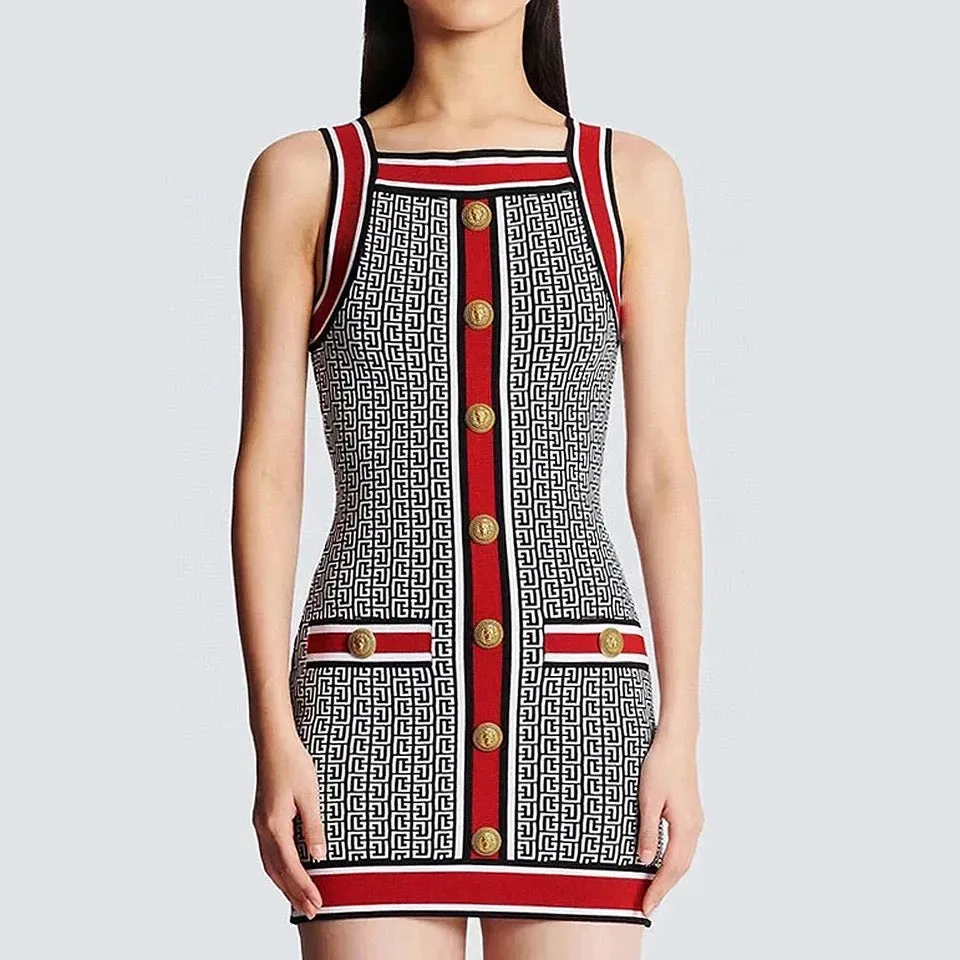 Geometrical Pattern Mini Dress