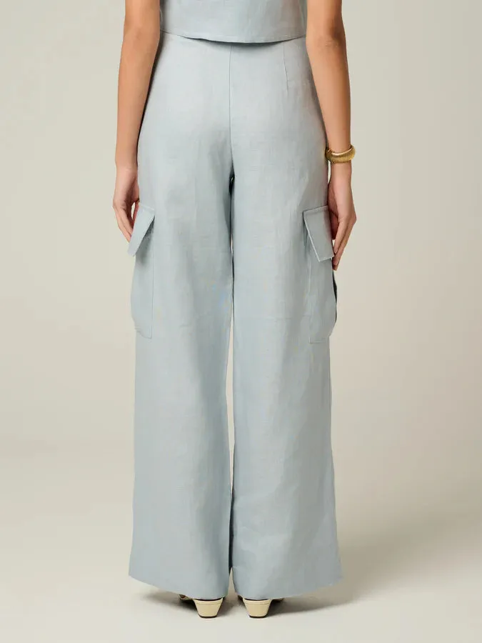 Hevron Maggie Pant in Dusty Blue