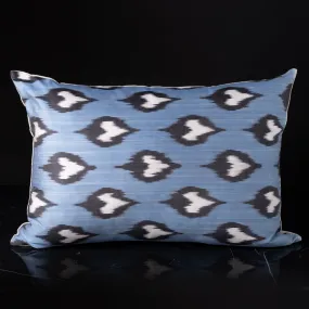 Ikat Silk Blue Eyes Lumbar Pillow