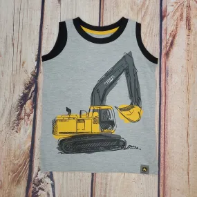 JOHN DEERE GRAY EXCAVATOR SLEEVELESS TANK