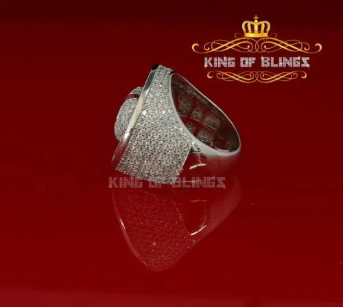 King Of Bling's11.64ct Cubic Zirconia White silver Broken Heart Band Cocktail Ring Size 10.5