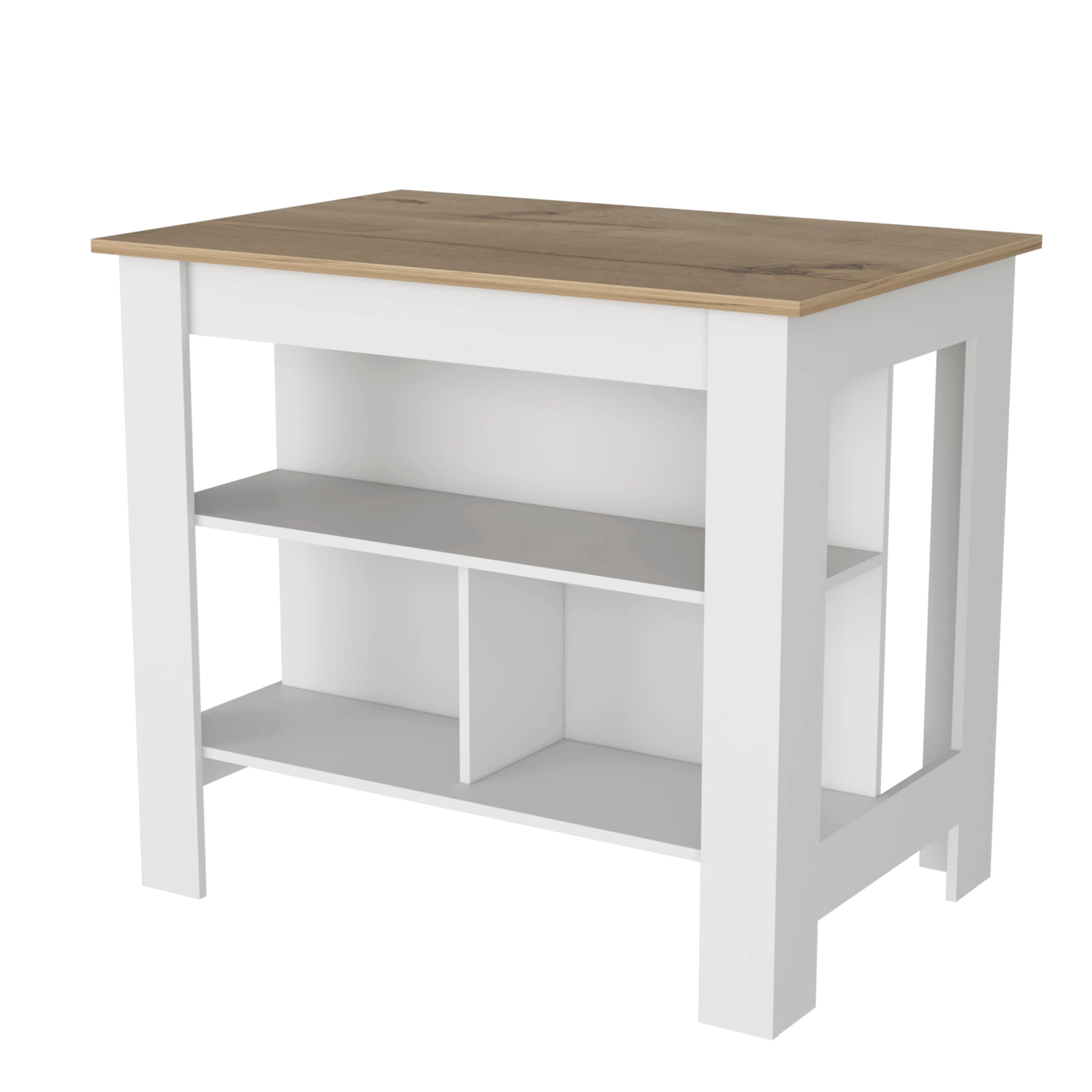 Kitchen Island Antibacterial Dozza Light Oak/White