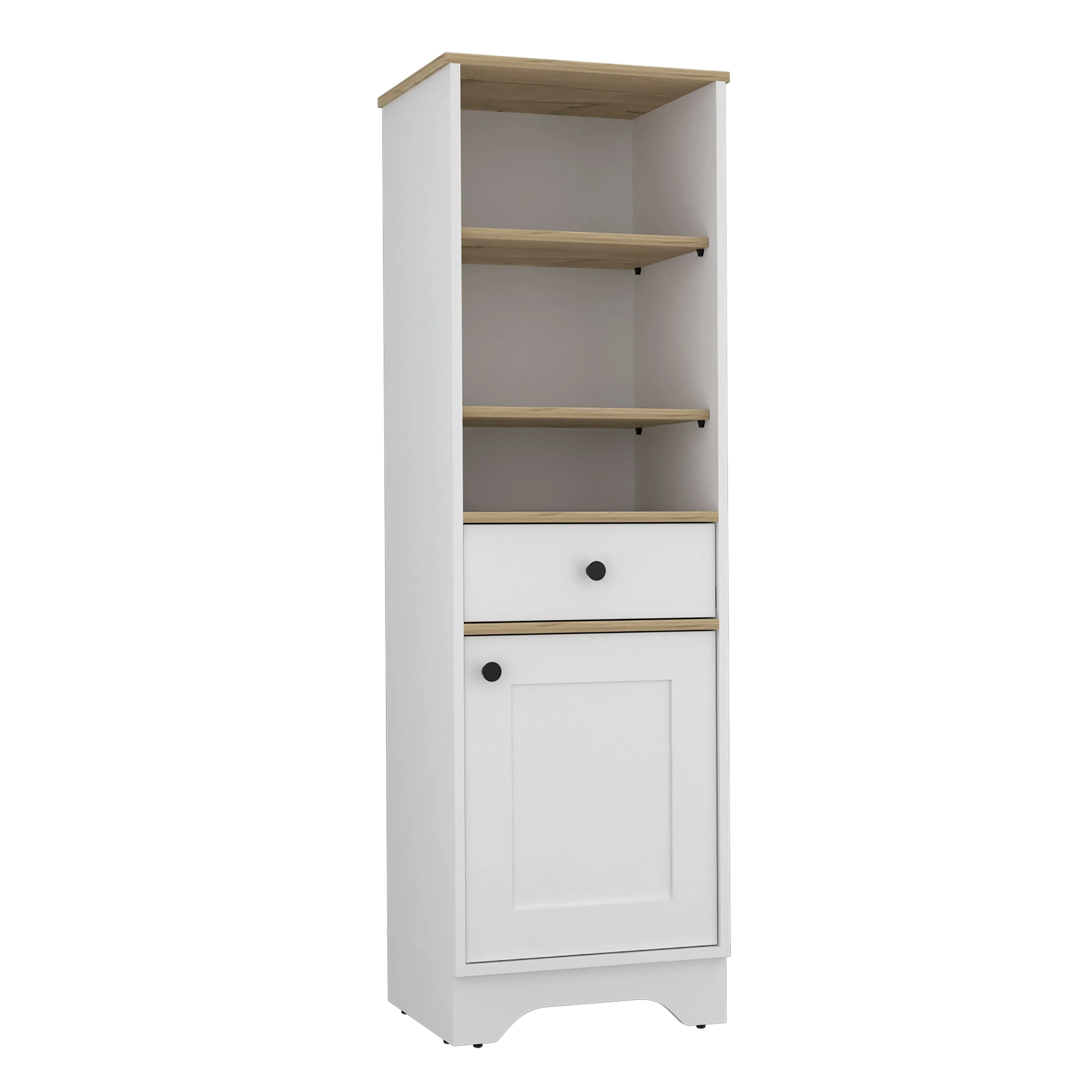 Linen Cabinet Burnedt Light Oak/White