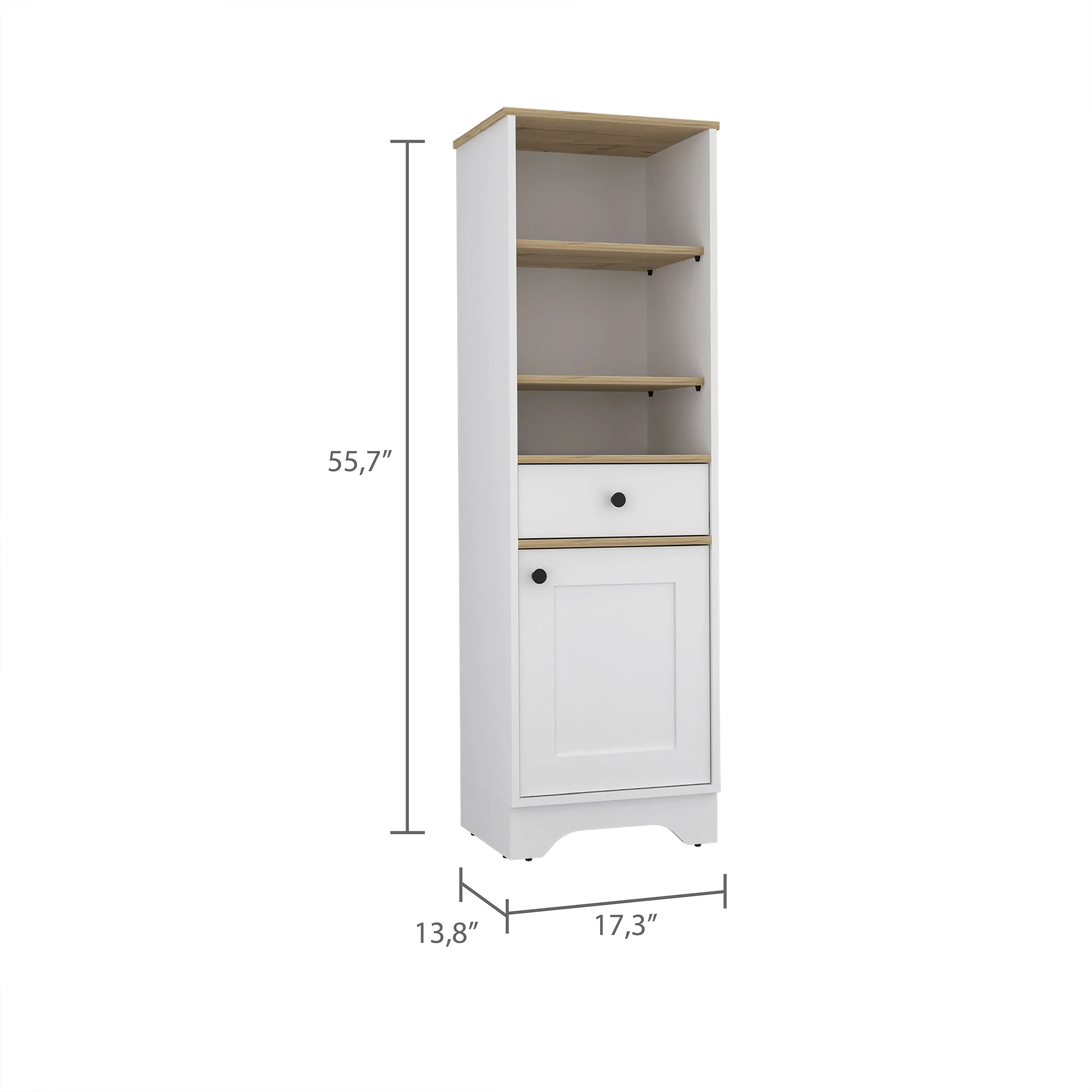 Linen Cabinet Burnedt Light Oak/White