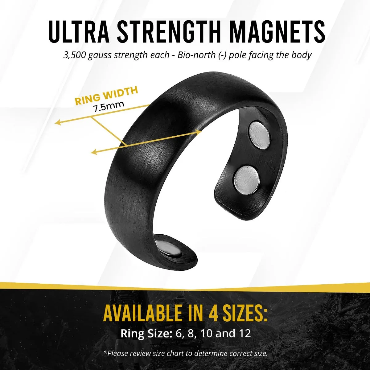 Magnetic Therapy Ring (Brushed Black)