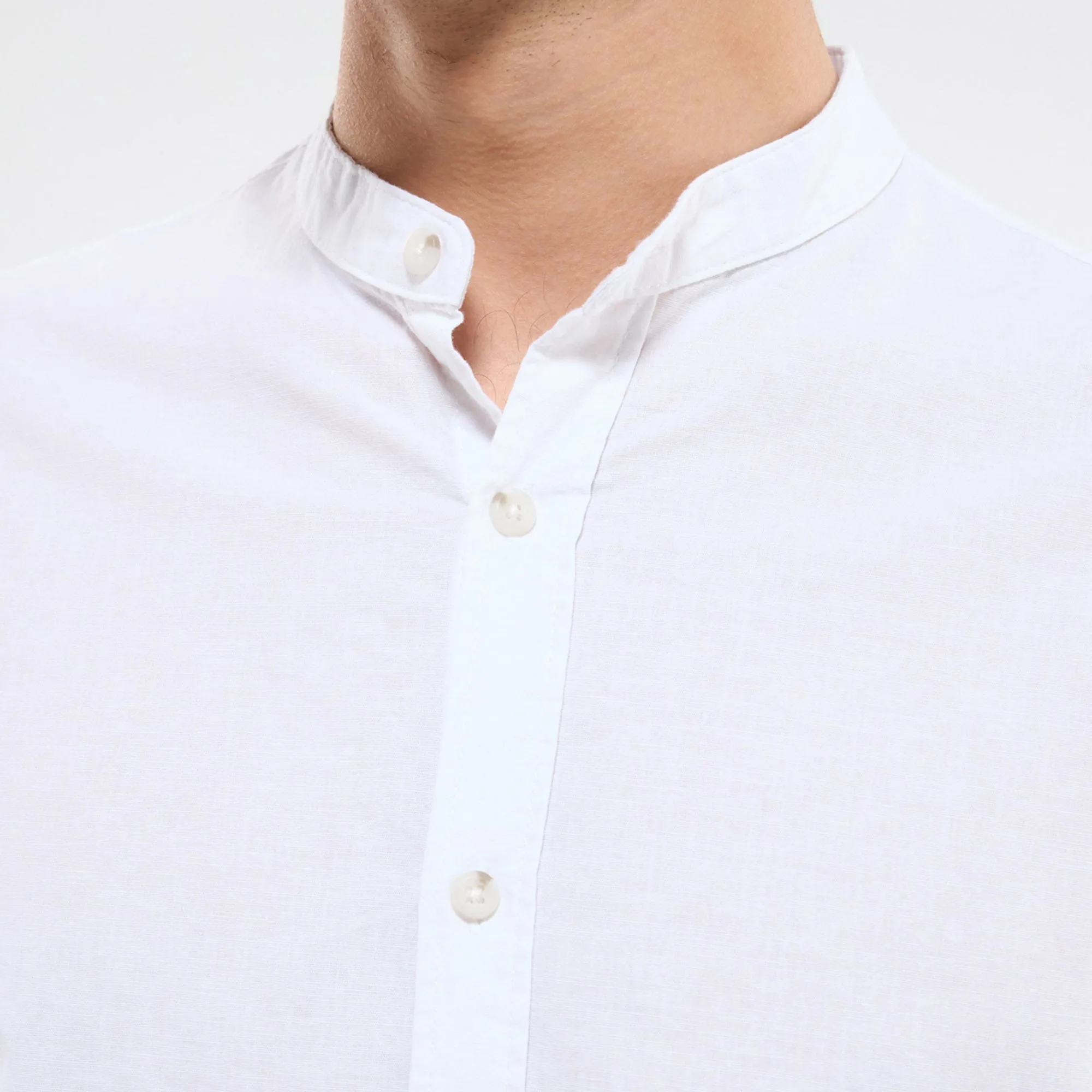 Mandarin Collar Long Sleeve Shirt