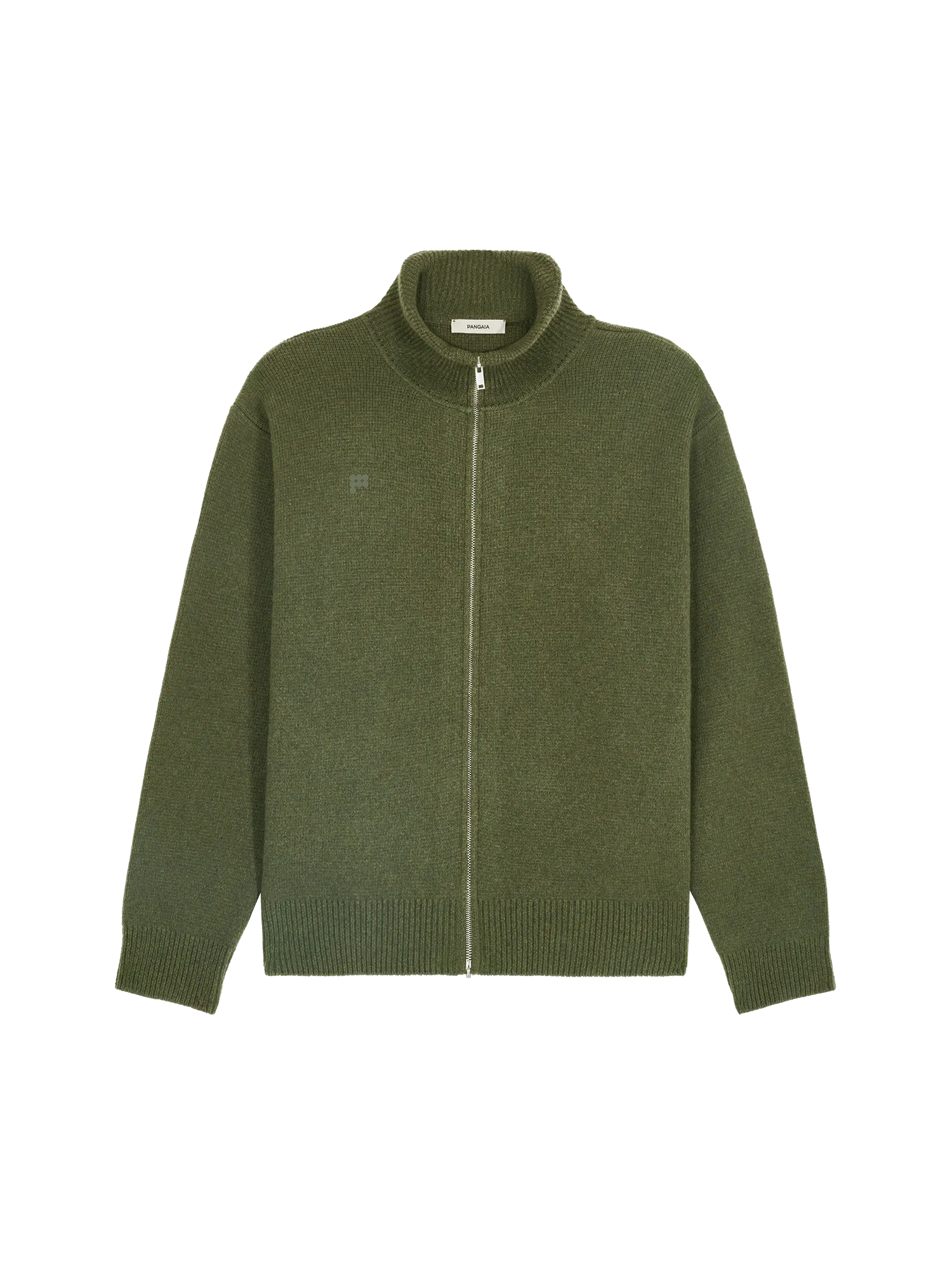 Men's Recycled Cashmere Zip Up Sweater—rosemary green