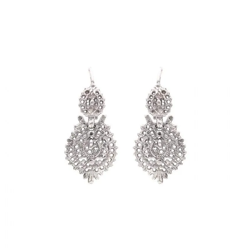 Mini Sterling Silver Filigree Queen Earrings