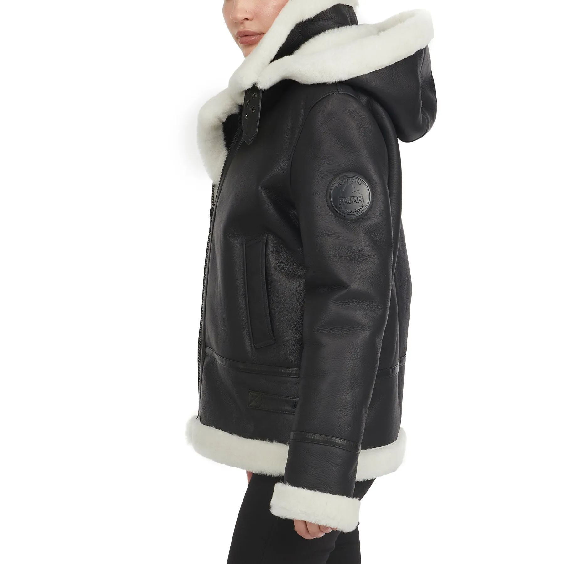 Nelly Women's High Collar Sheepskin Jacket