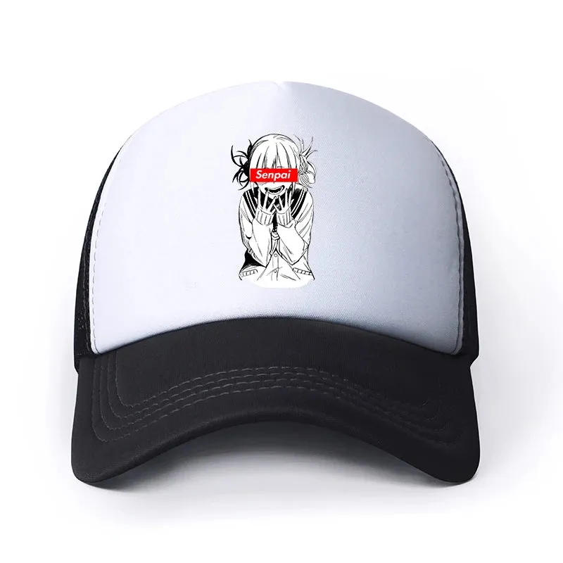 New Anime My Hero Academia Casual Plain Mesh Baseball Cap Adjustable Snapback  Kawaii  Hats for Women Men Hip Hop Trucker Cap