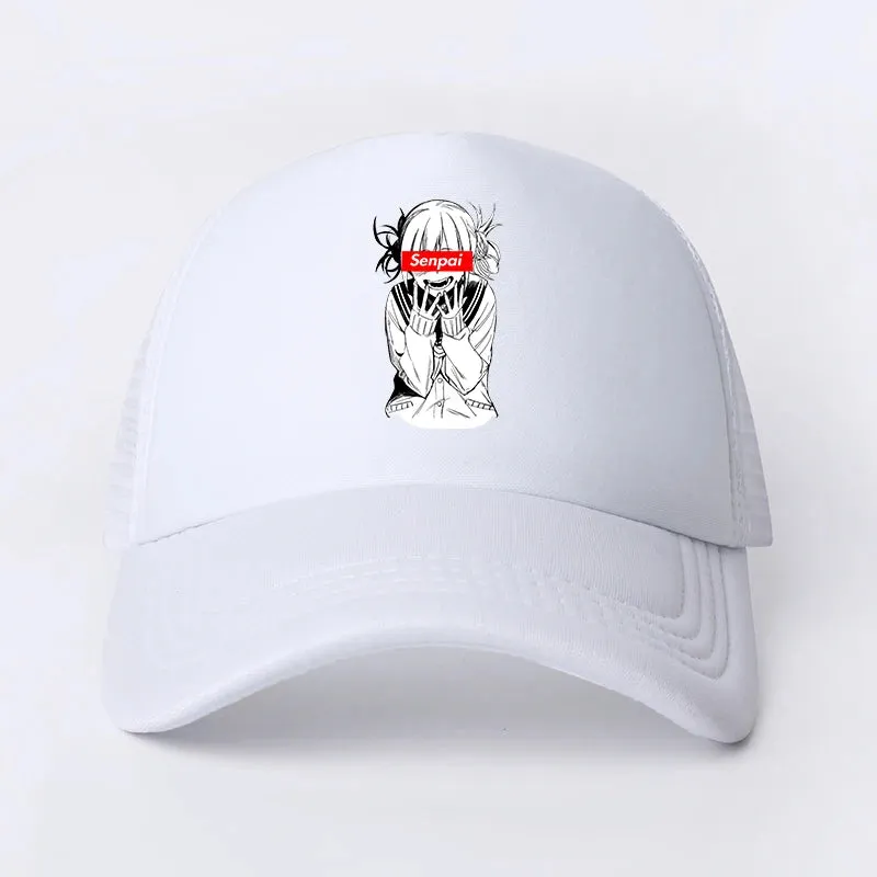 New Anime My Hero Academia Casual Plain Mesh Baseball Cap Adjustable Snapback  Kawaii  Hats for Women Men Hip Hop Trucker Cap