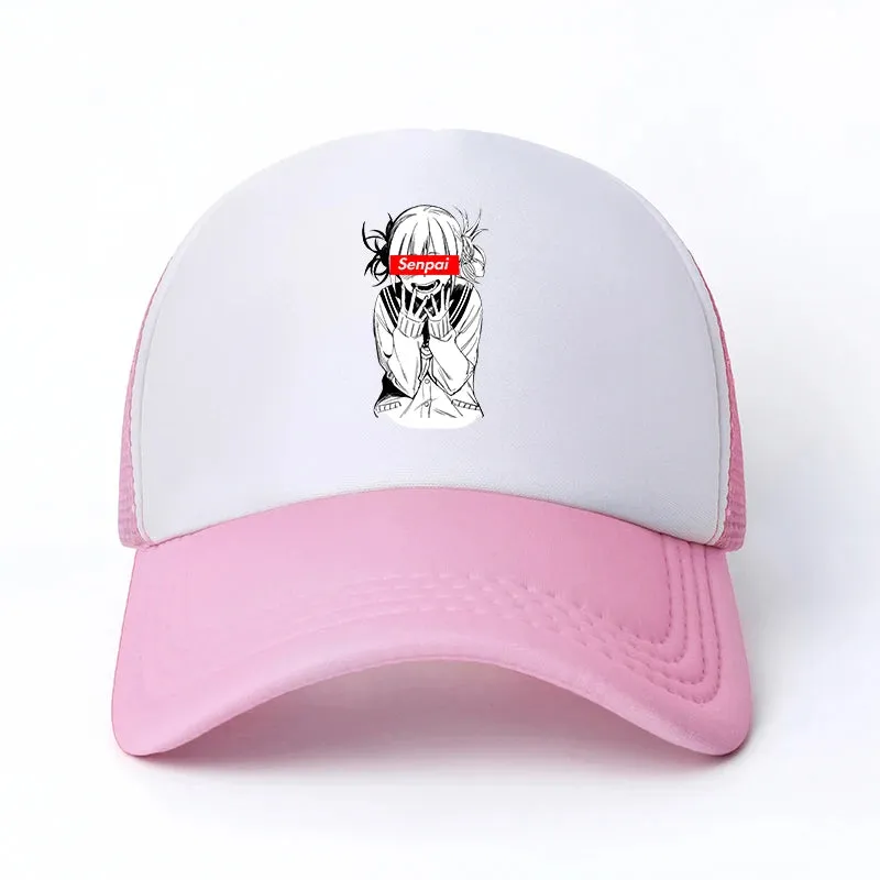 New Anime My Hero Academia Casual Plain Mesh Baseball Cap Adjustable Snapback  Kawaii  Hats for Women Men Hip Hop Trucker Cap