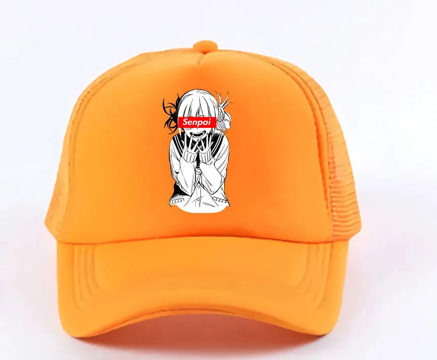 New Anime My Hero Academia Casual Plain Mesh Baseball Cap Adjustable Snapback  Kawaii  Hats for Women Men Hip Hop Trucker Cap