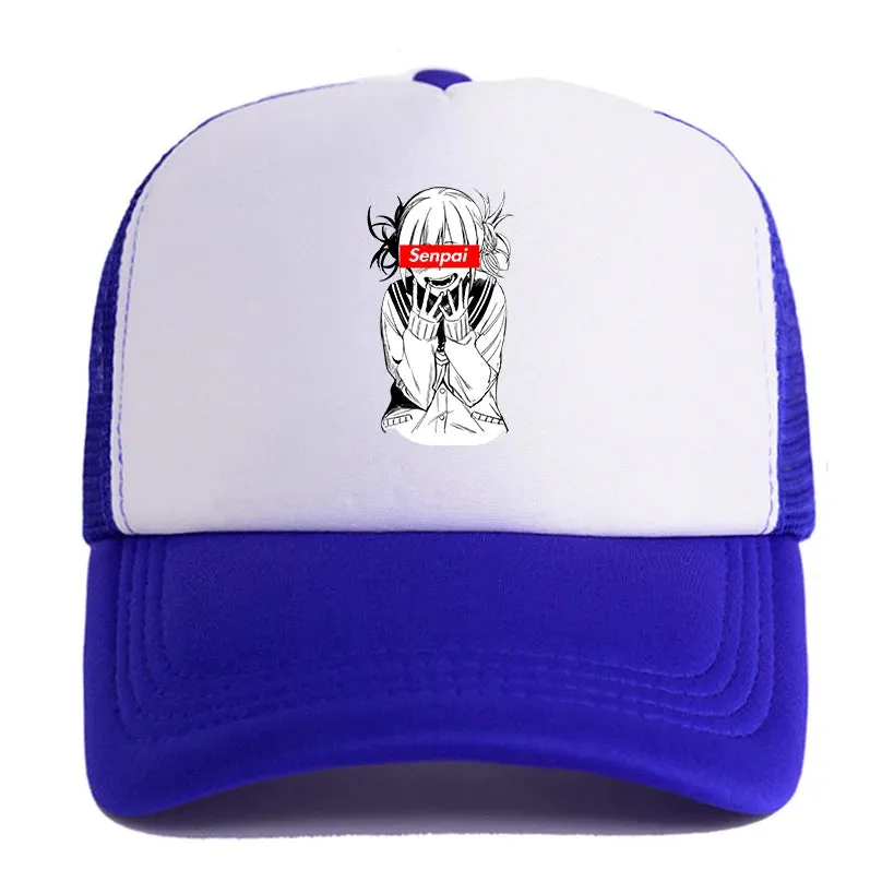 New Anime My Hero Academia Casual Plain Mesh Baseball Cap Adjustable Snapback  Kawaii  Hats for Women Men Hip Hop Trucker Cap