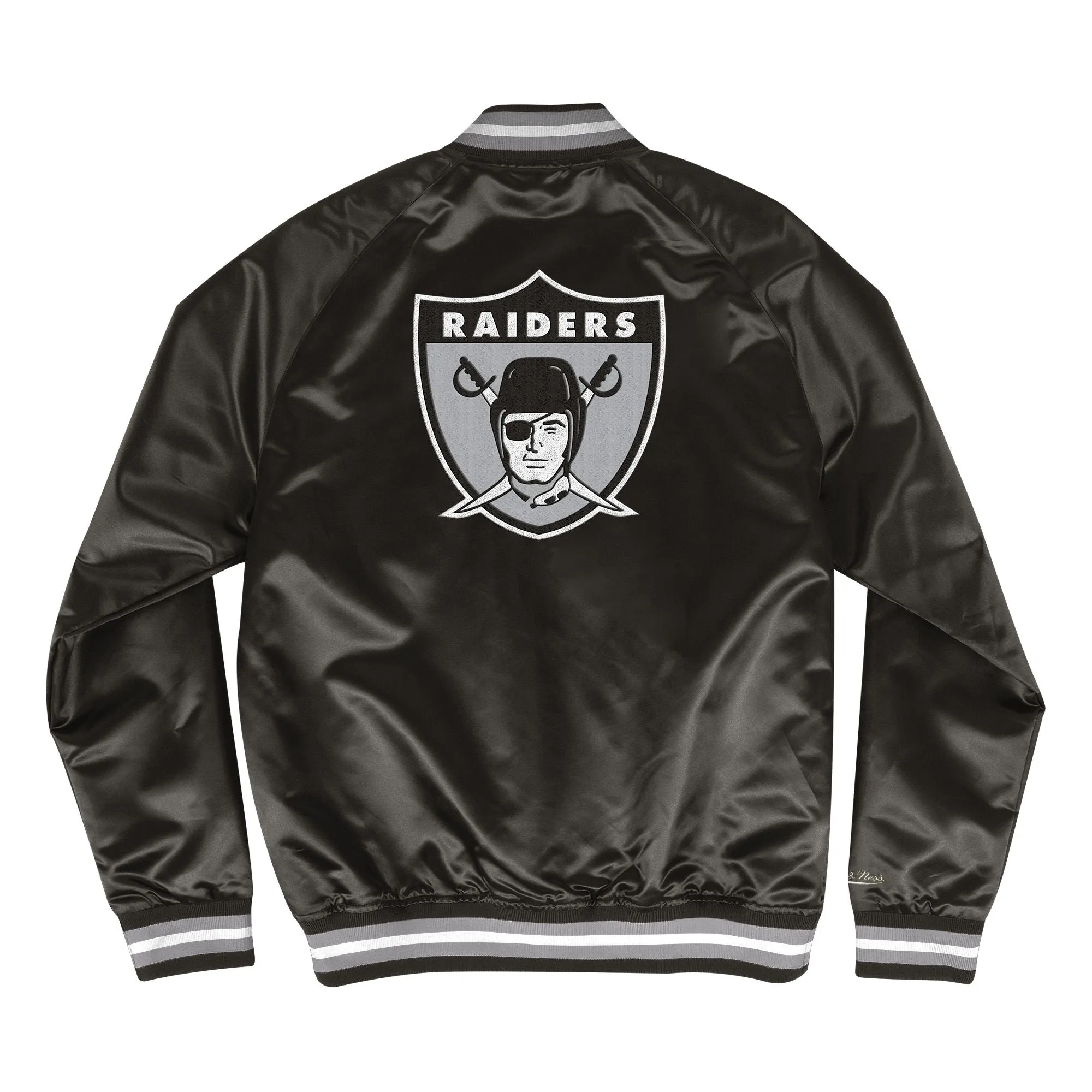 NFL DOUBLE CLUTCH LIGHTWEIGHT SATIN JACKET RAIDERS