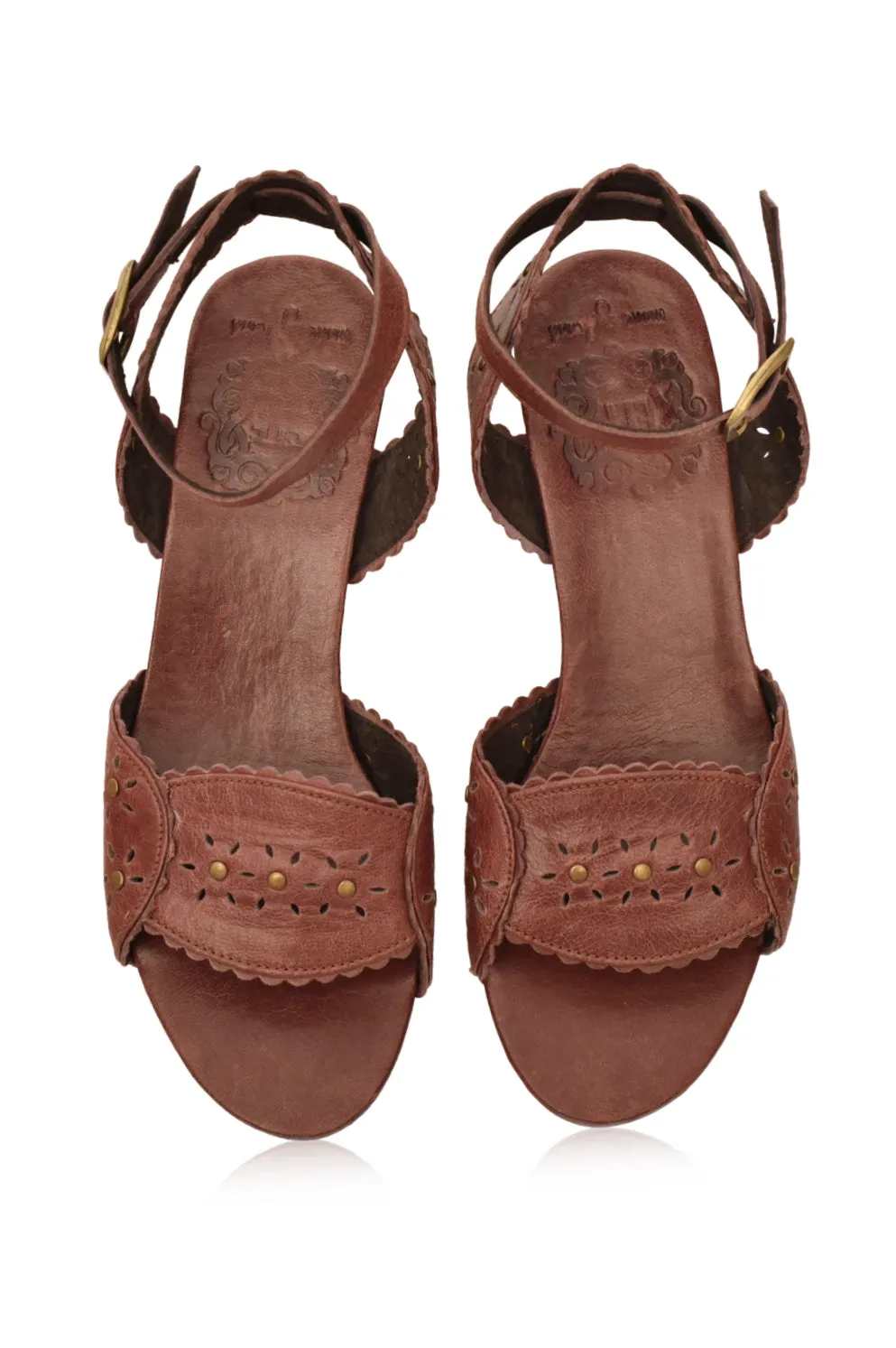 Paloma Leather Heel Sandals