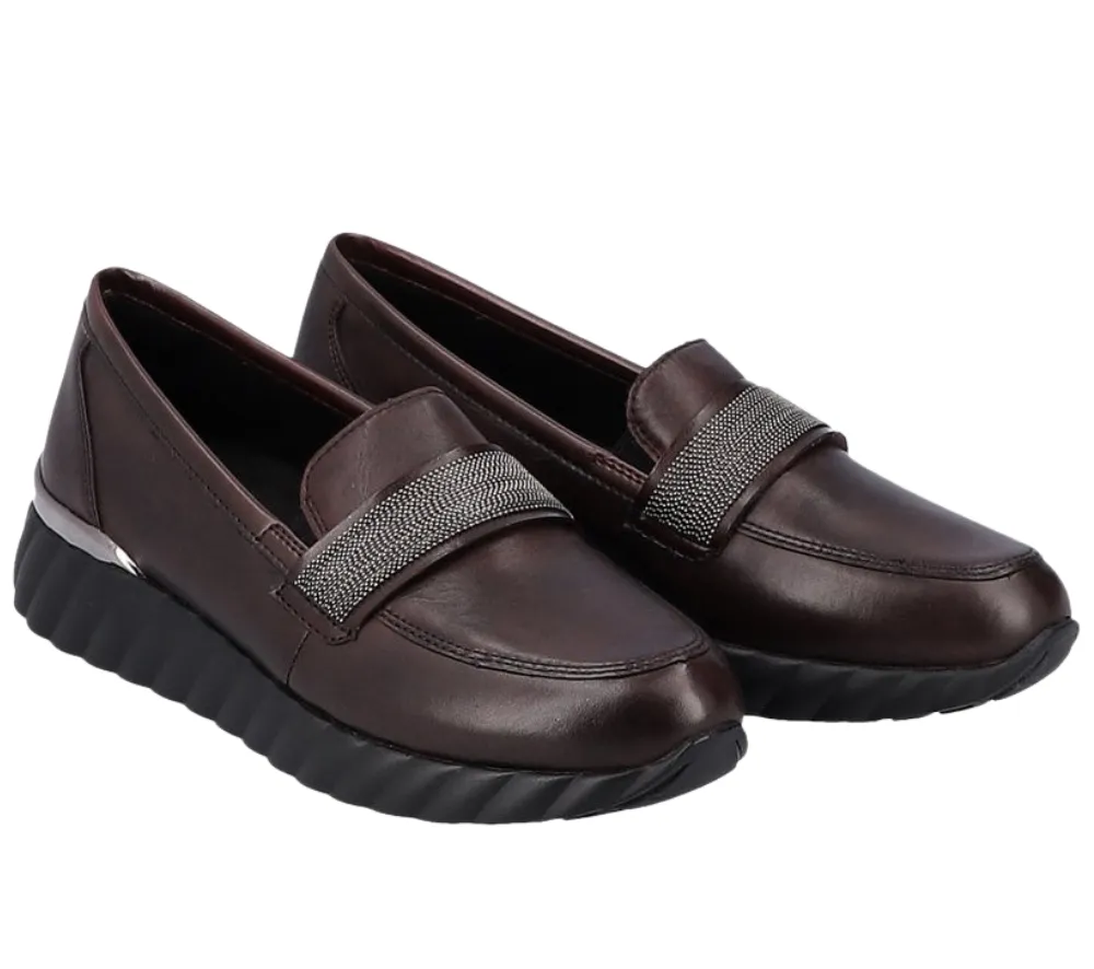 Pantofi casual, dama, REMONTE SOFT, D5910-35 bordo, piele naturala