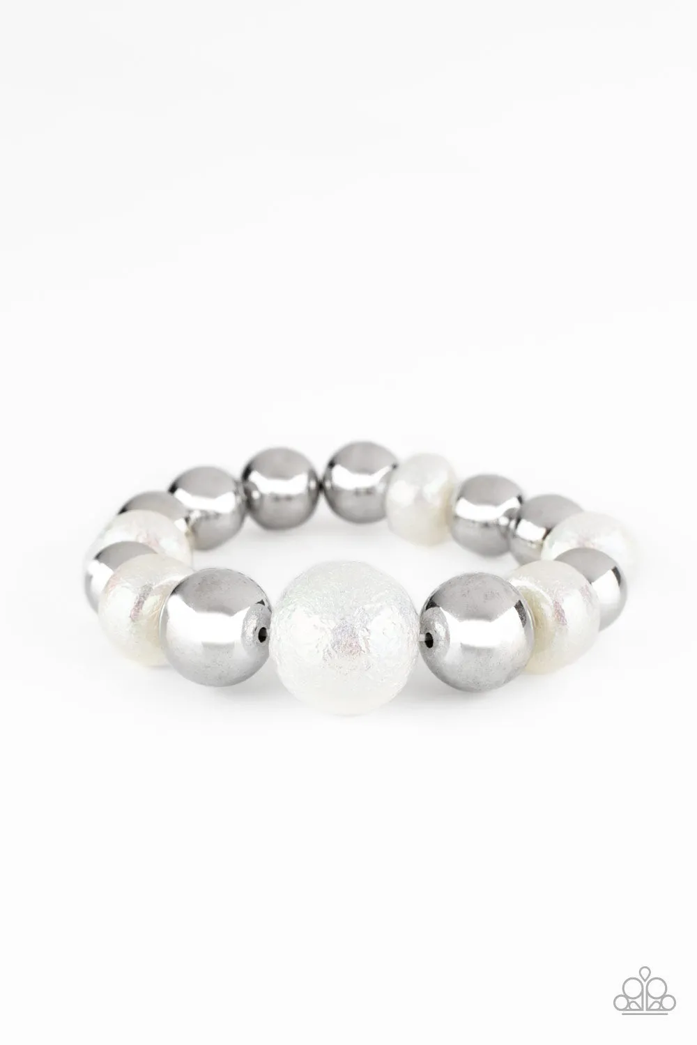 Paparazzi Bracelet ~ Starstruck Shimmer - White Iridescent Bracelet