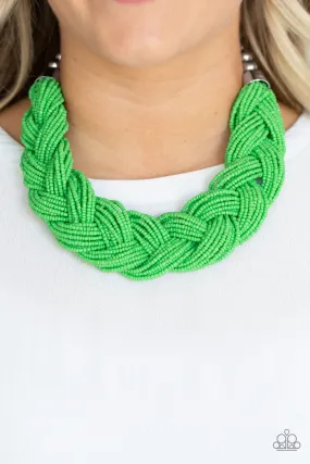 Paparazzi Necklace ~ The Great Outback - Green Seed Beads Necklace