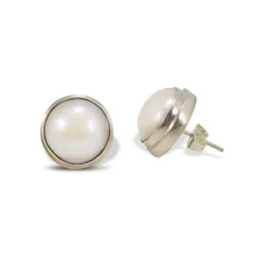 Pearl and Sterling Silver Post Earrings