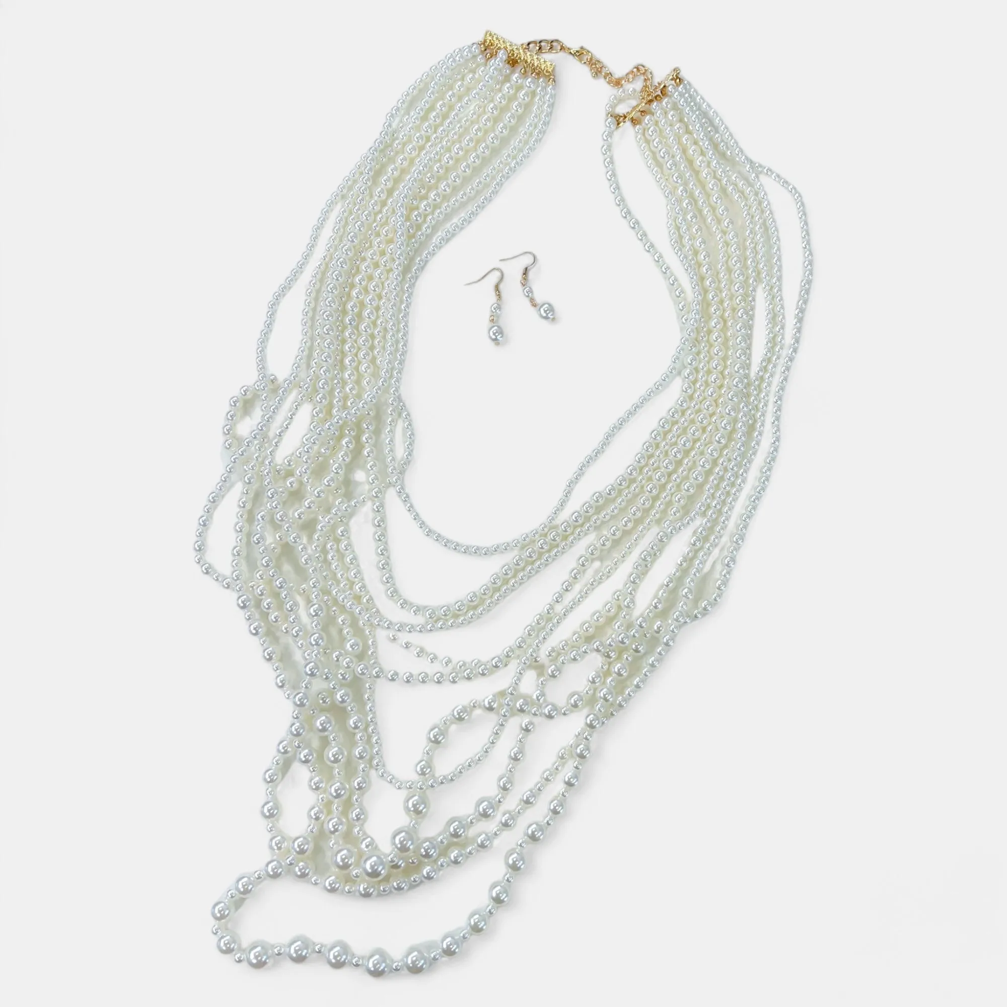 Pearl Multi Layered Long Necklace