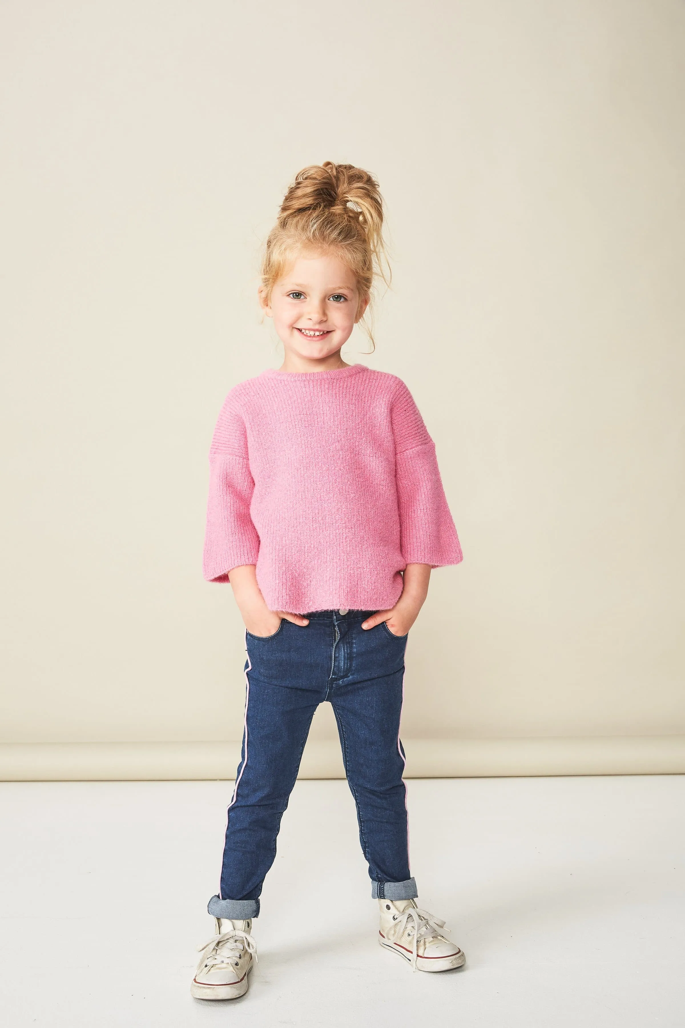 Pink 3/4 Sleeve Jumper (Milky Kids)