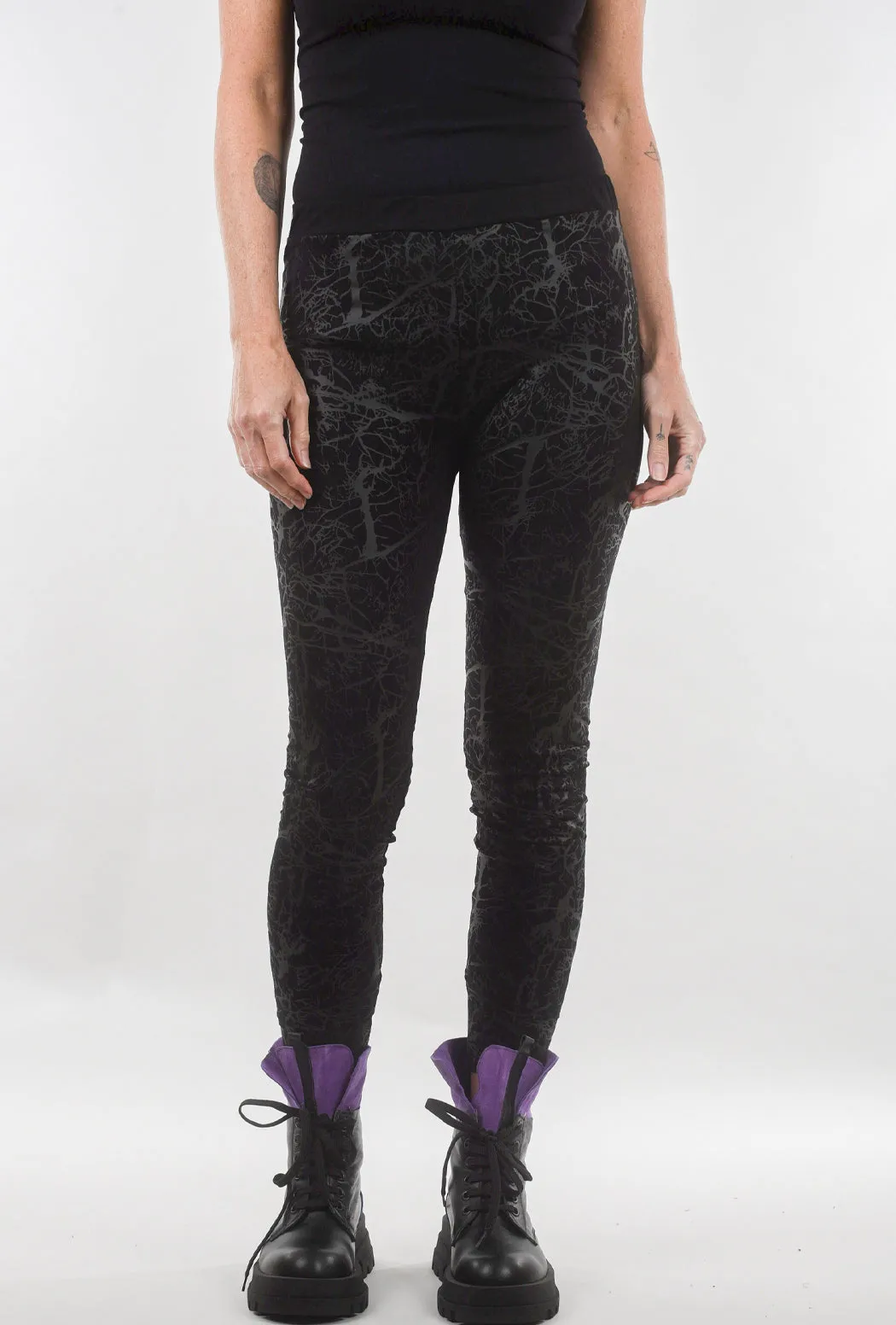 Print Pima Leggings, Black