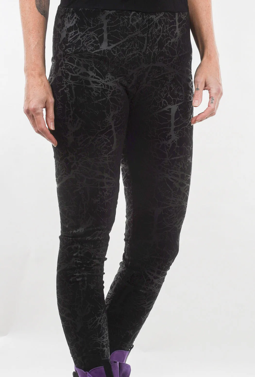 Print Pima Leggings, Black