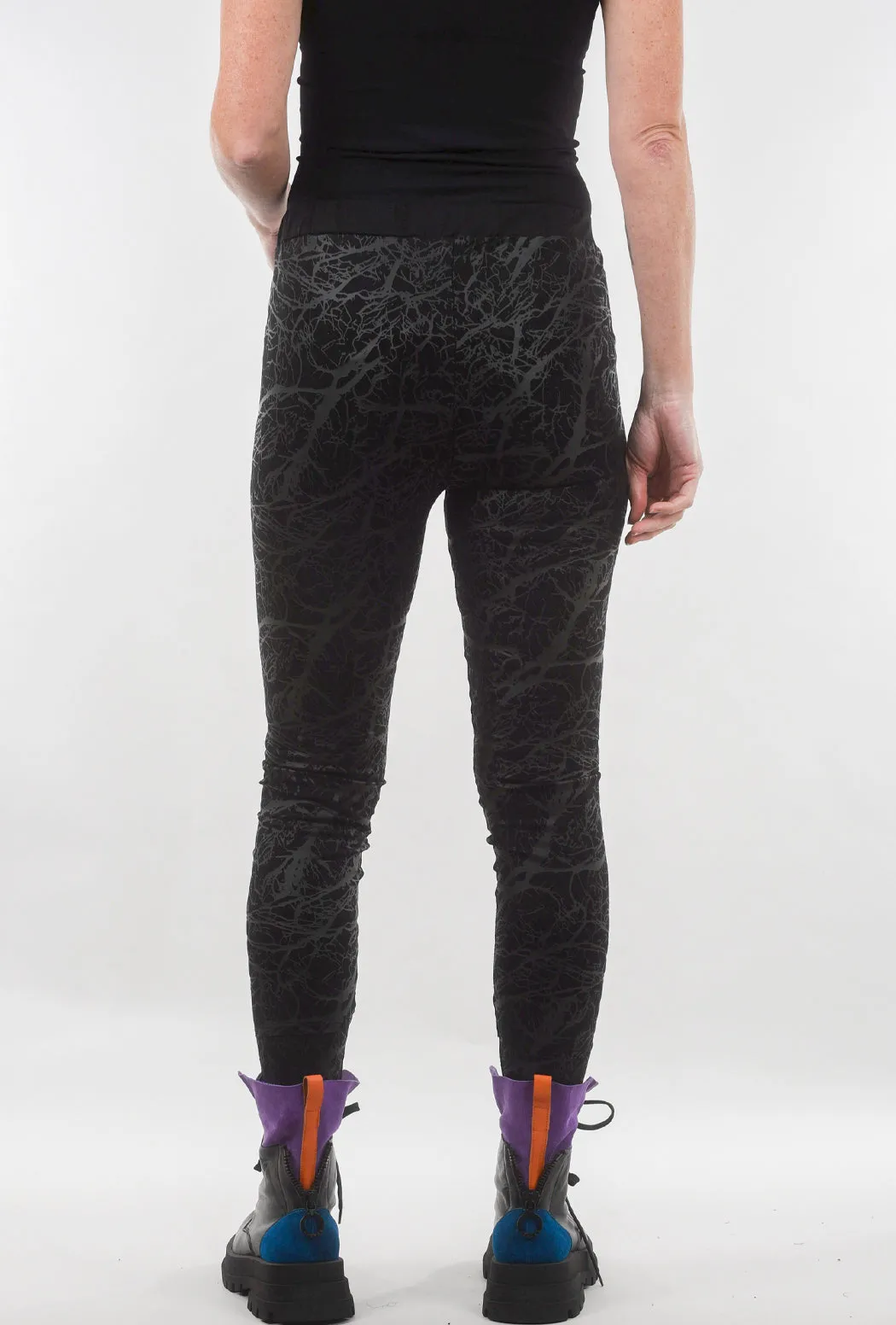 Print Pima Leggings, Black