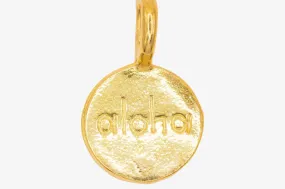 "Aloha" Stamp Charm Wholesale 14K Gold, Solid 14K Gold, G184