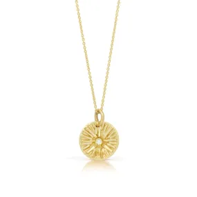 Radiance Sunburst Necklace in 14K Gold with Diamond Sun