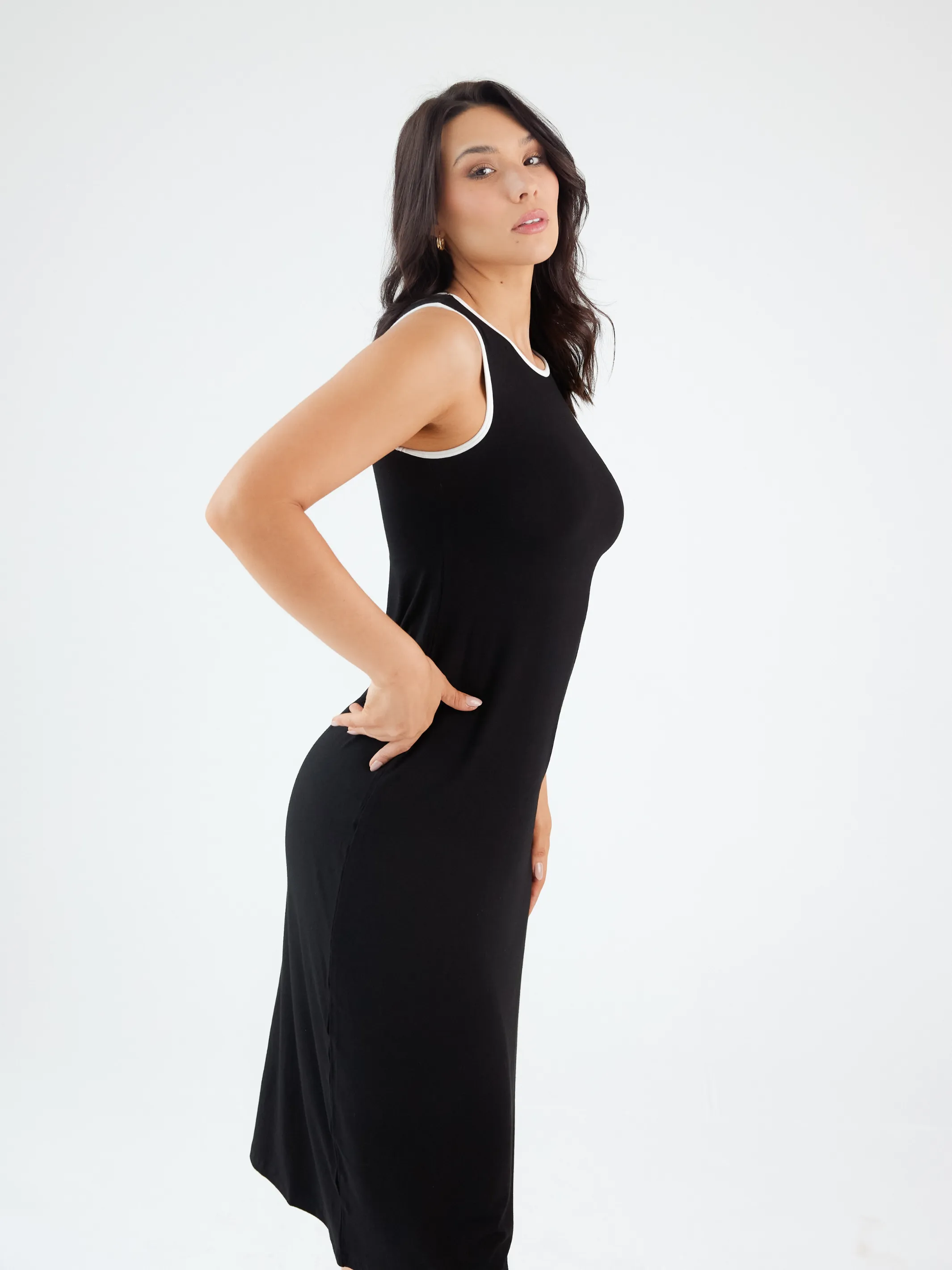 Relaxed High Neck Midi Brami Dress