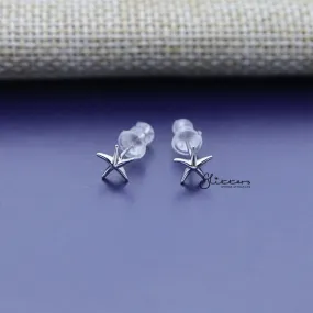 Solid 925 Sterling Silver Starfish Stud Women's Earrings