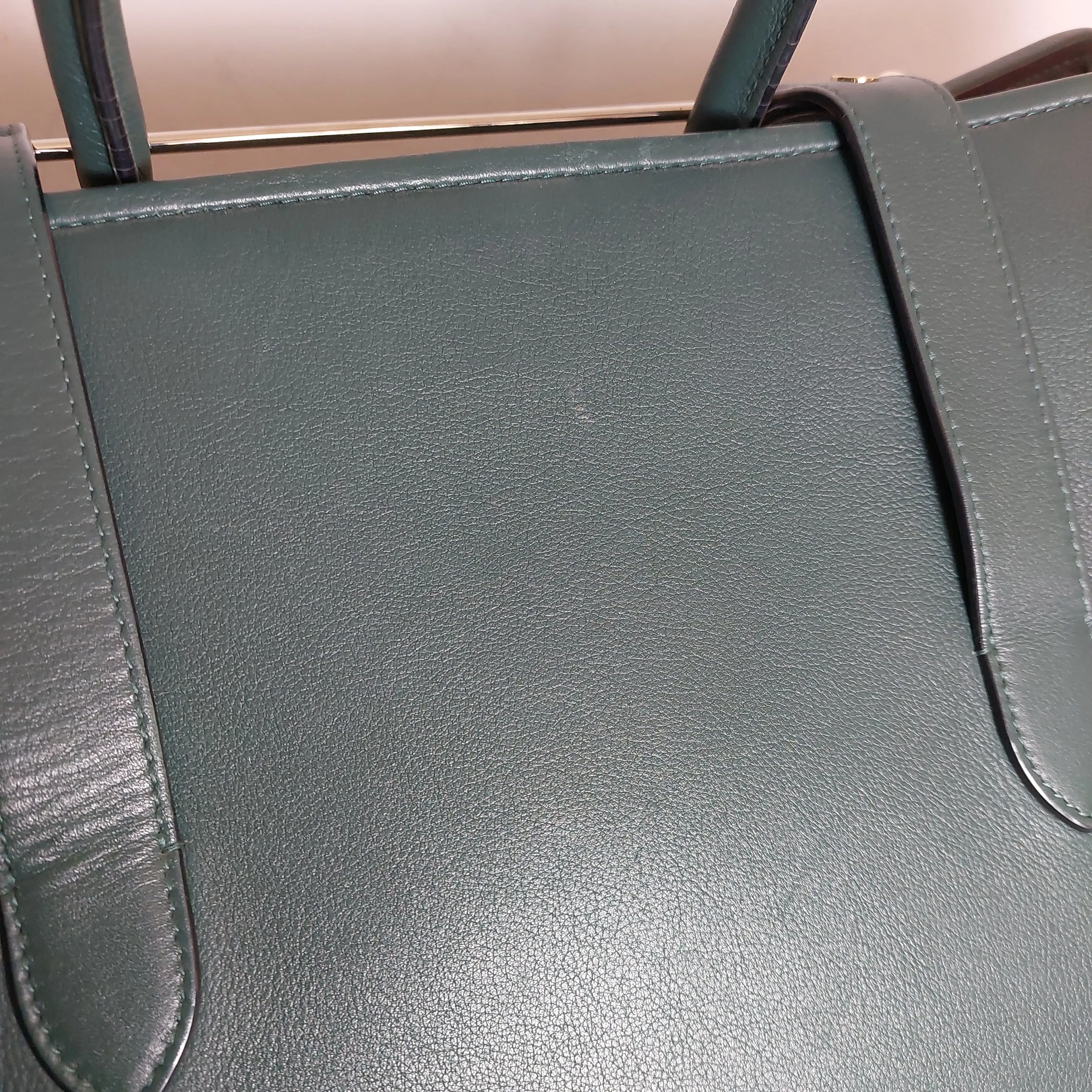 Strathberry Emerald Leather Midi Tote | Pre Loved |