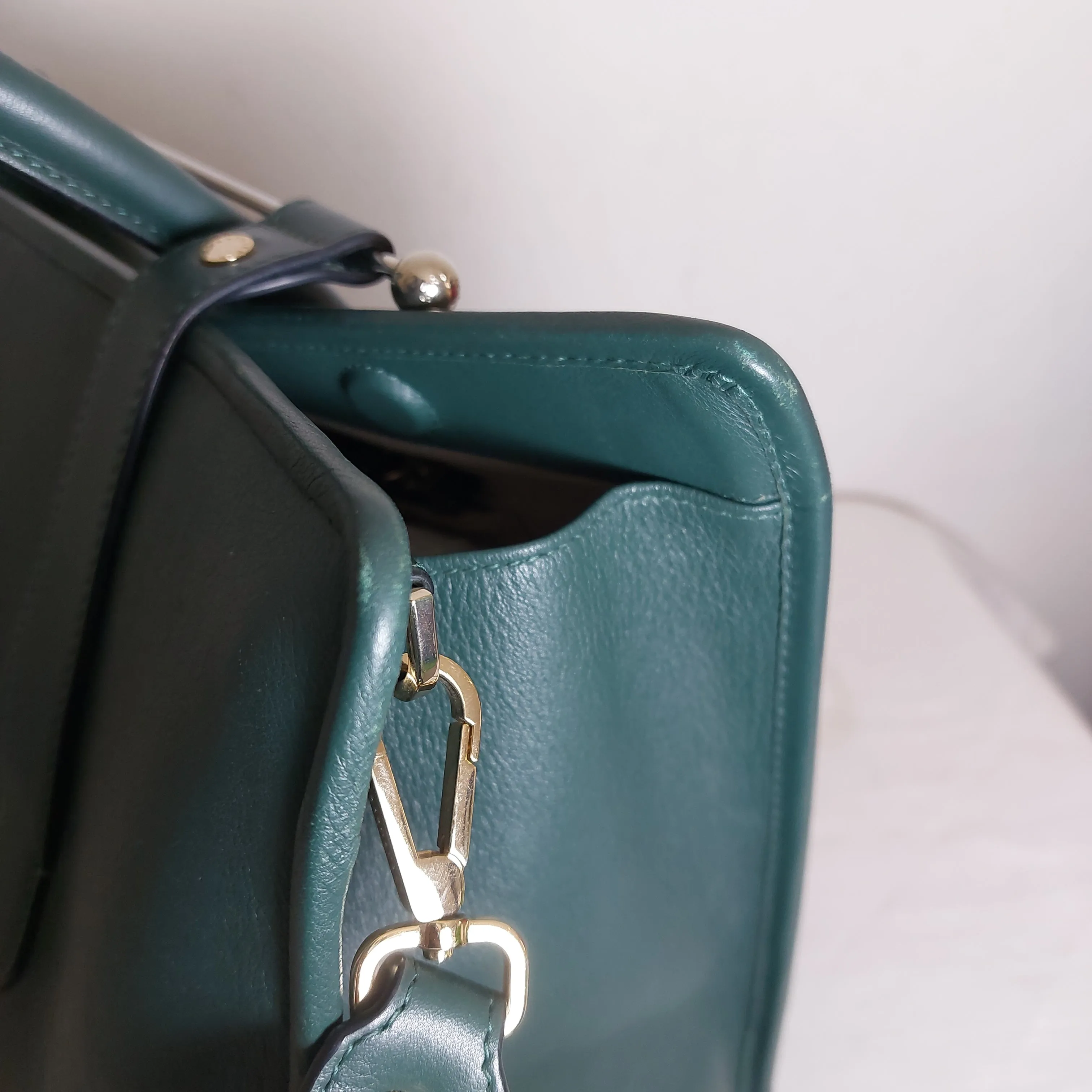 Strathberry Emerald Leather Midi Tote | Pre Loved |