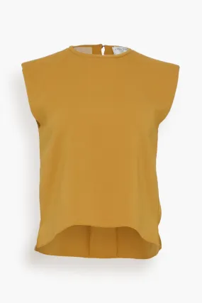 Stretch Crepe Cady Boxy Top in Honey