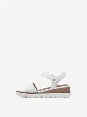 Tamaris Leather Wedge Sandal White