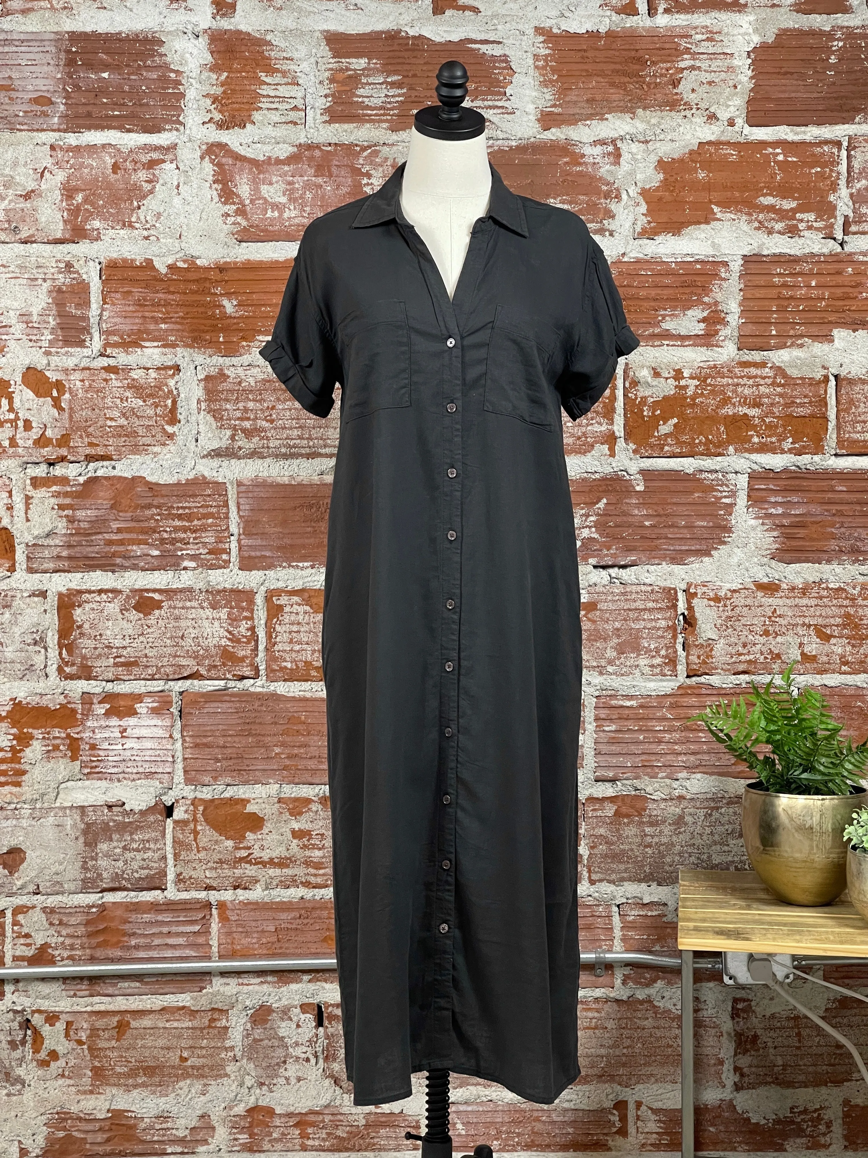 Thread and Supply Paris Dress in Black Shadow